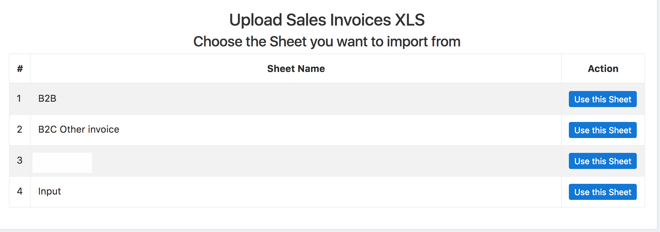 Sales Choose Sheet Page