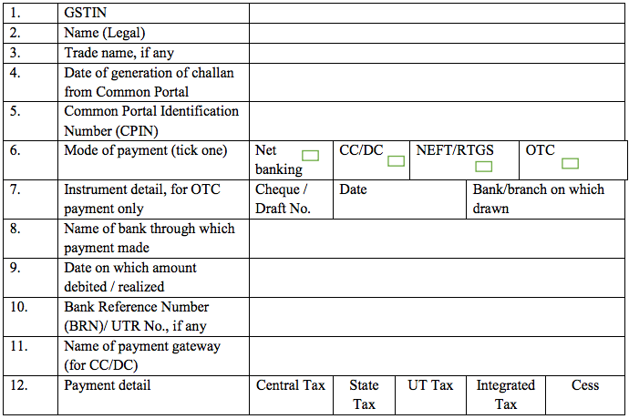 Form GST PMT–07 – GSTZen