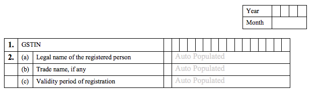 GSTR-5 Table Header