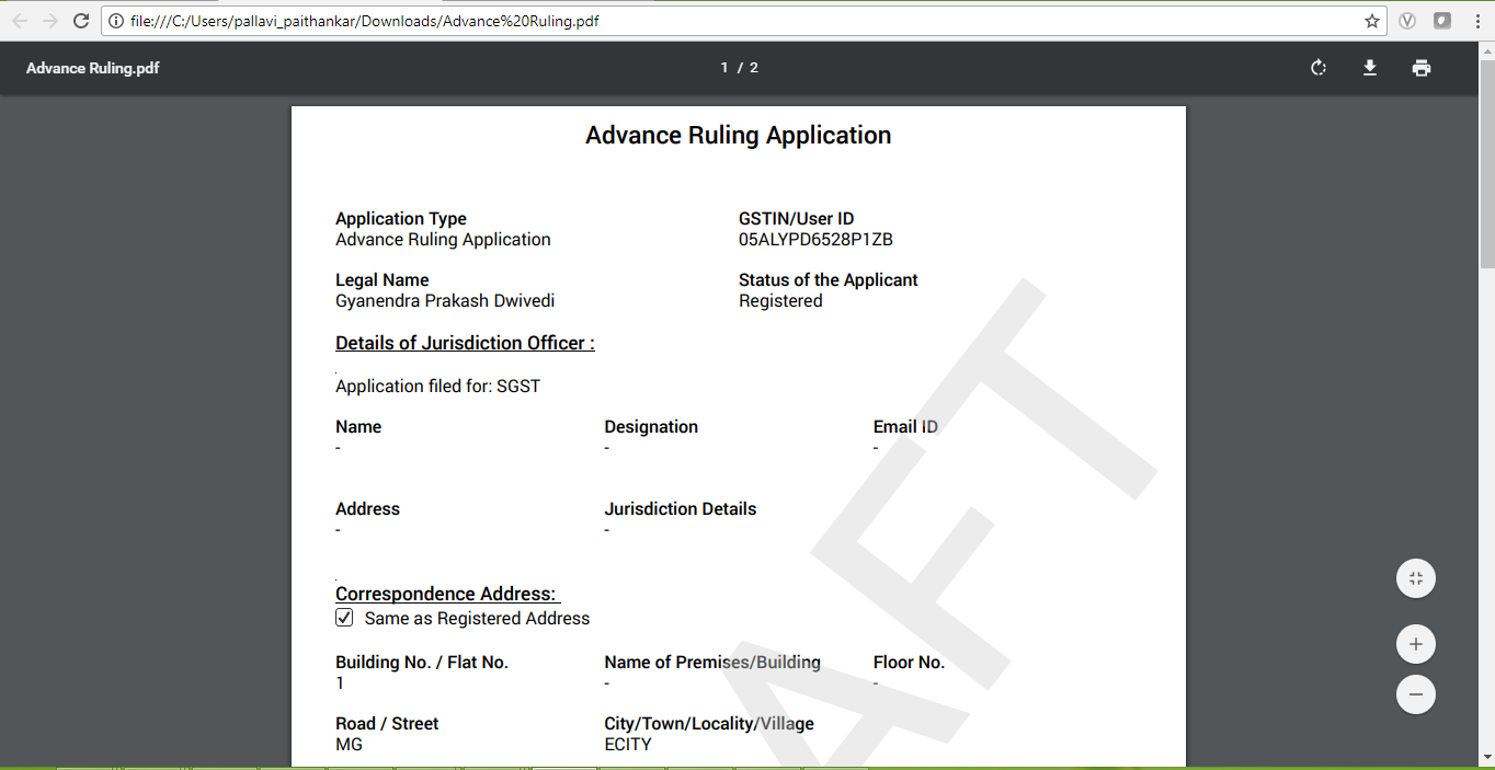 User Manual – Filing An Application (FORM GST ARA-01) - GSTZen