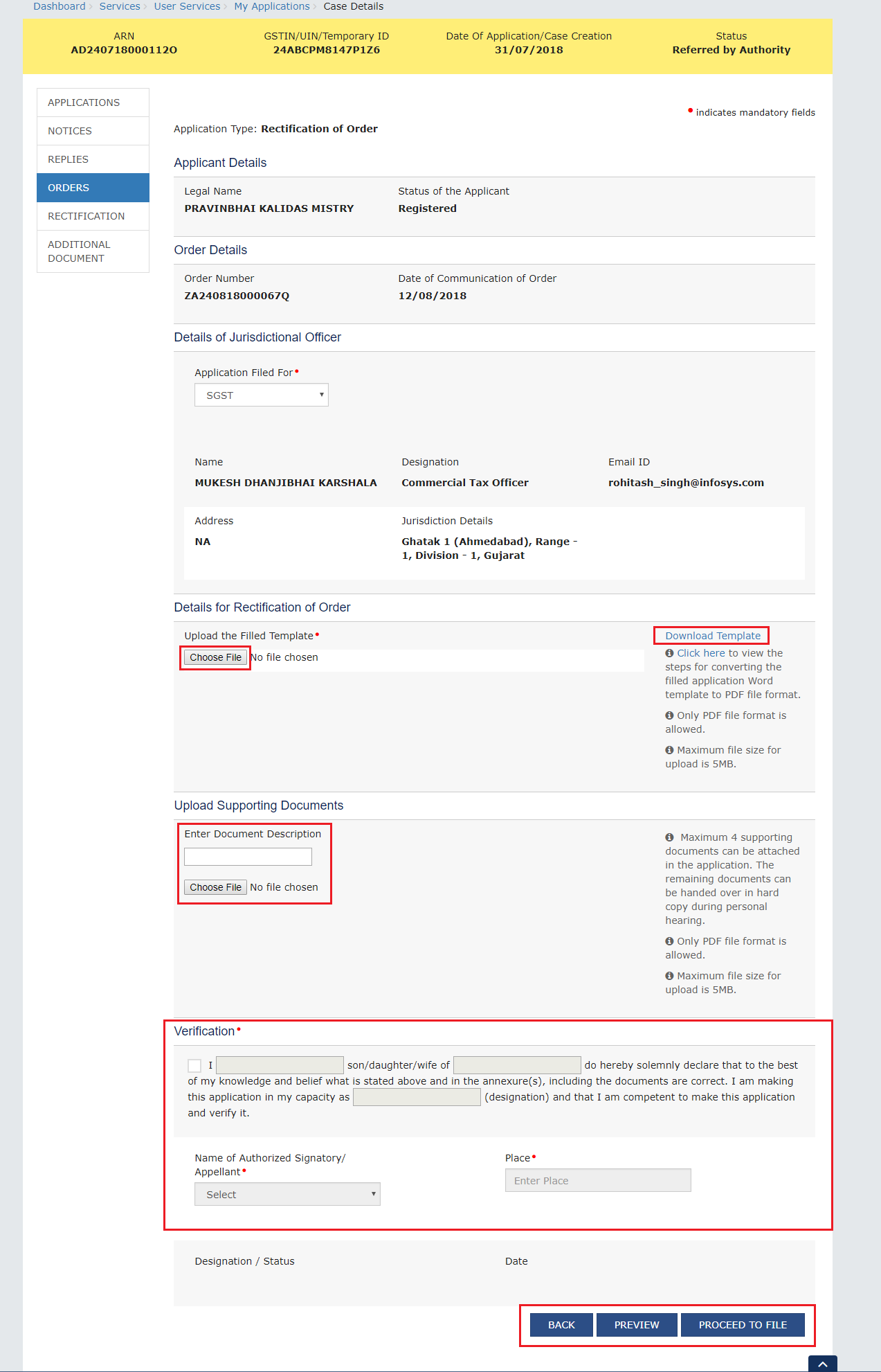 User Manual – Filing An Application (FORM GST ARA-01) - GSTZen