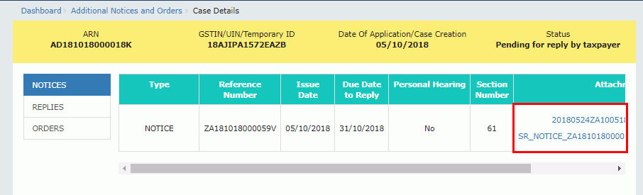 Click View Attachments column