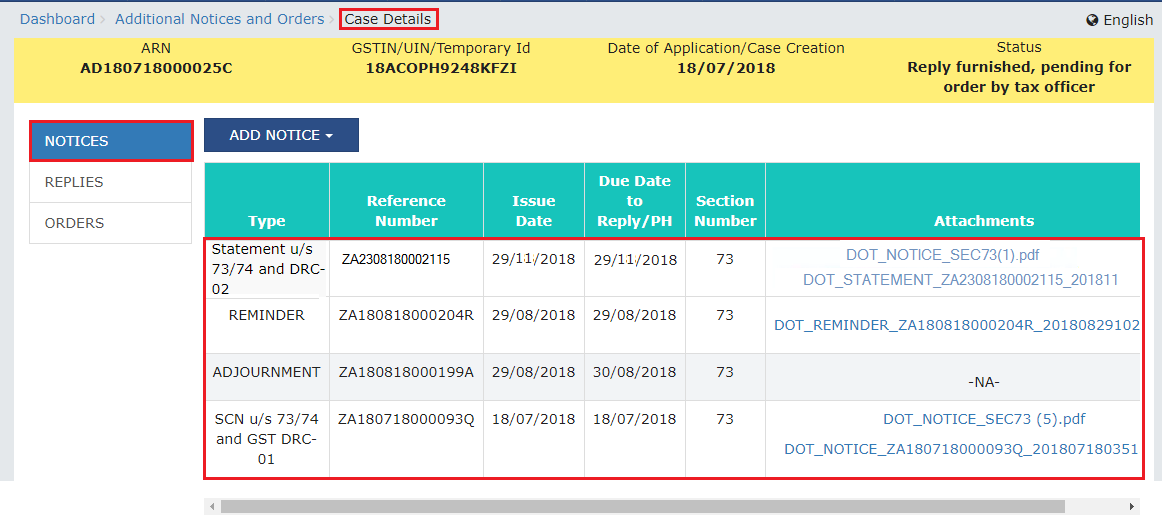 Select Notices