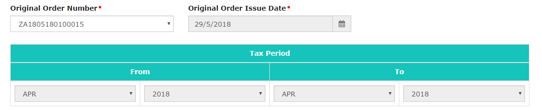 Select Original Order Issue Date