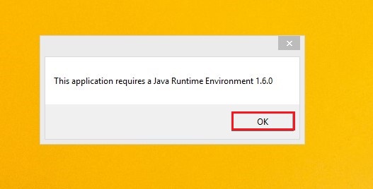 This application requires a Java Runtime Environment 1.6.0 - error