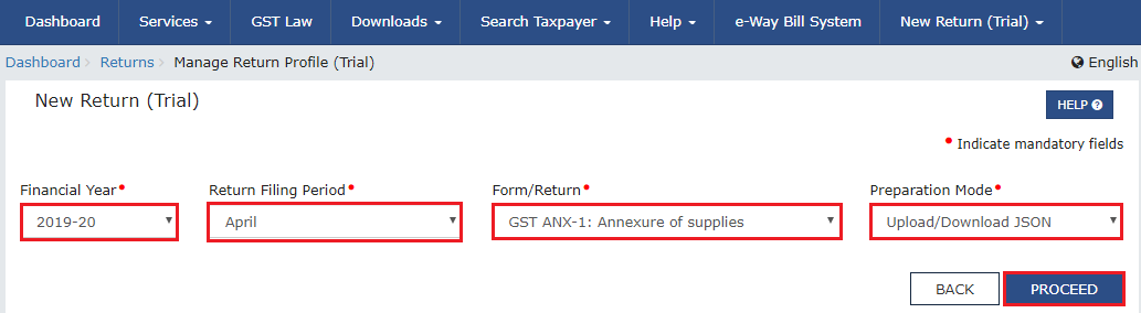 Manage Return Profile