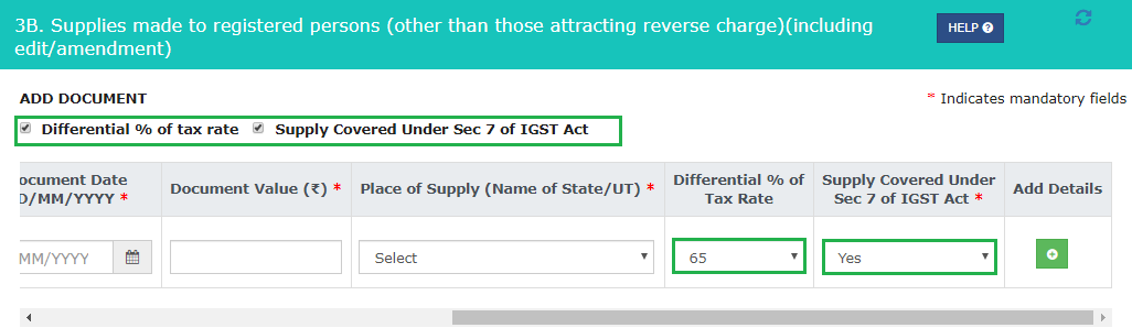 Differential tax rate percentage