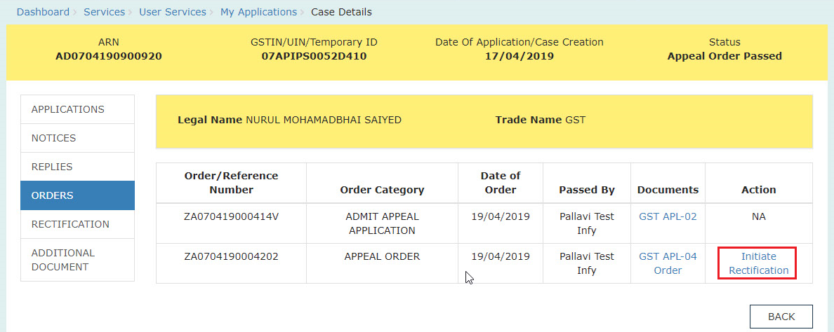 User Manual – Filing Reply and Rectification Request during Proceedings ...