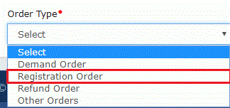 Select the Order Type