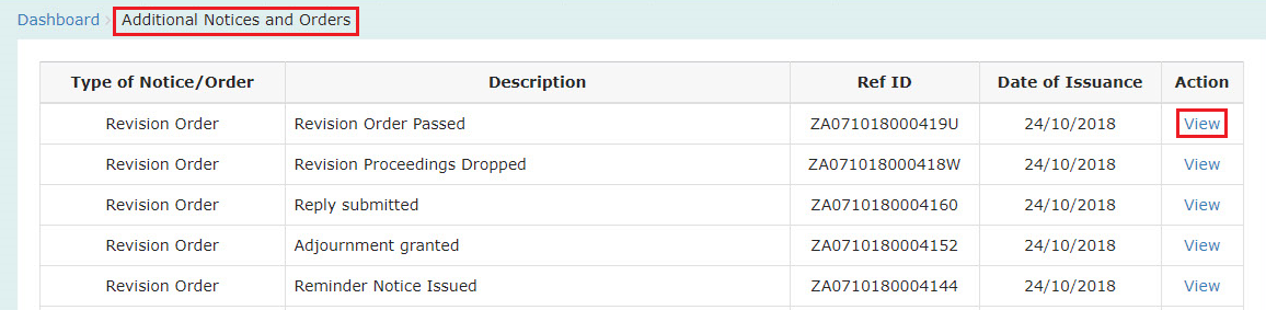 Additional Notices and Orders - view