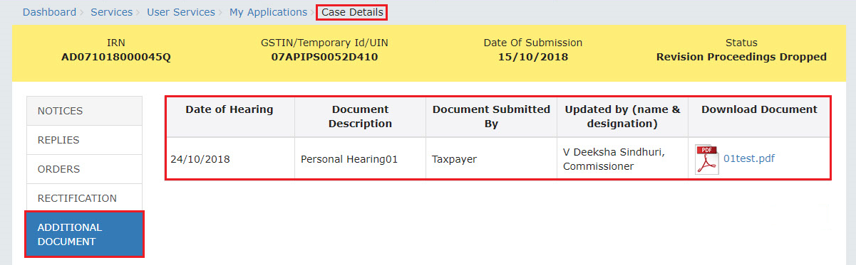 User Manual – Filing Reply and Rectification Request during Revision ...