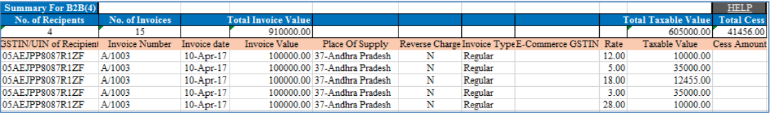 Excel sheet