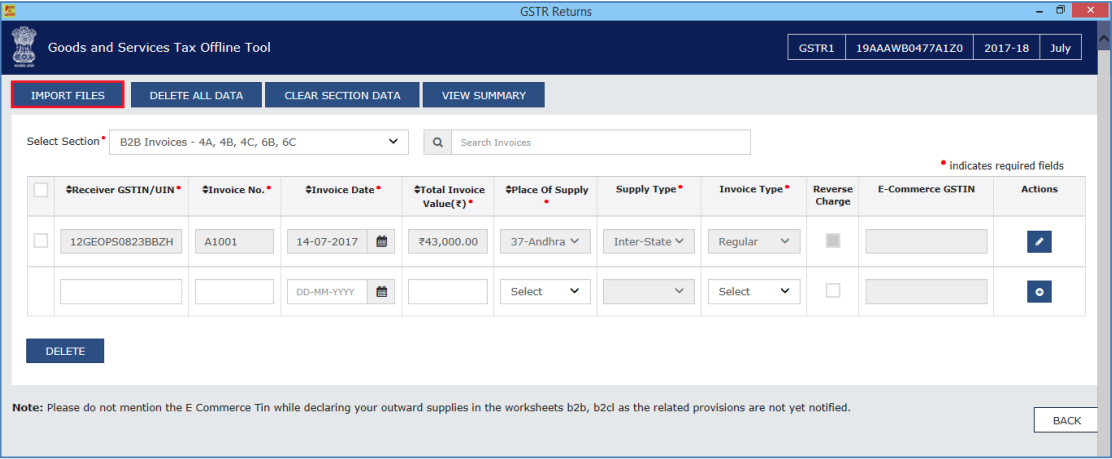 Click Import file