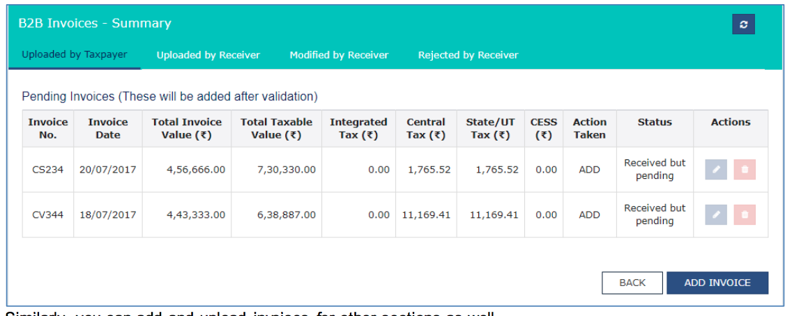 B2B invoice