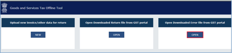 Open Downloaded Error file from GST portal