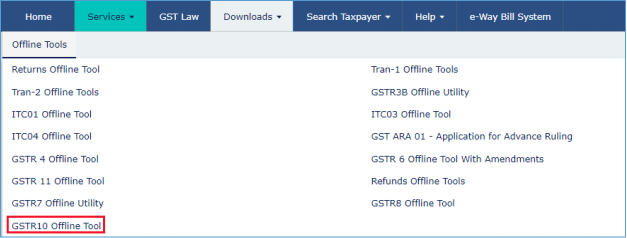 Click GSTR-10 Offline Tool