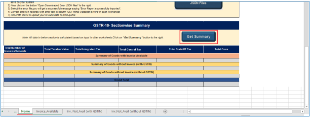 Click Get Summary