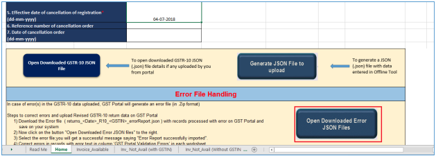 Click Open Downloaded Error JSON Files