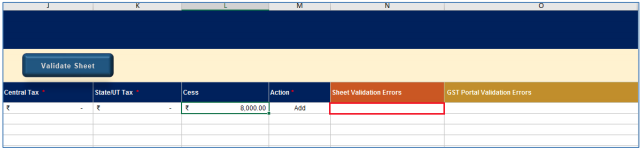 Validation error(s) column