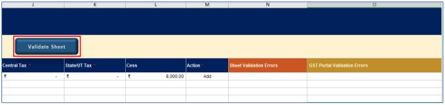 Click Validate Sheet