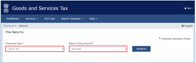 Select Financial Year and select Return Filing Period