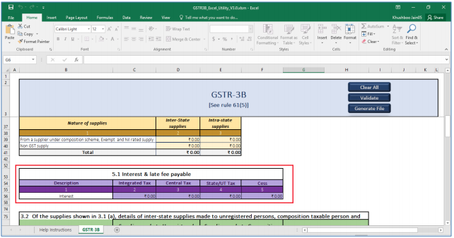 Enter details in Table 5.1