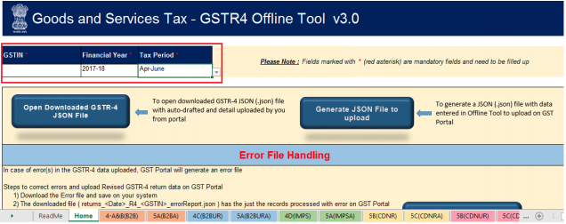 Enter the financial year