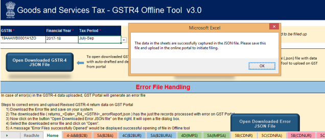A confirmation message