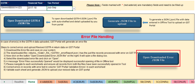 click open download error JSON file