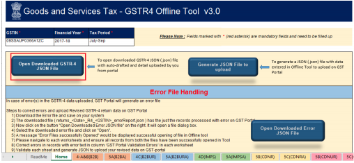 Click Open download GSTR-4