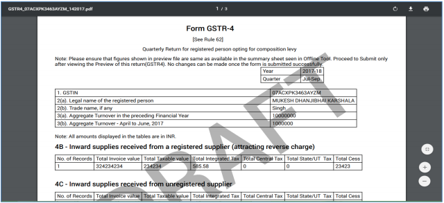 Click Preview GSTR-4