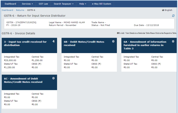 Click Generate GSTR-6