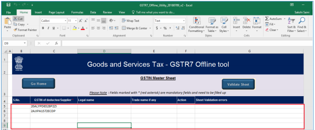 Enter details in Suppliers master