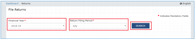 Select Financial Year & Return Filing Period