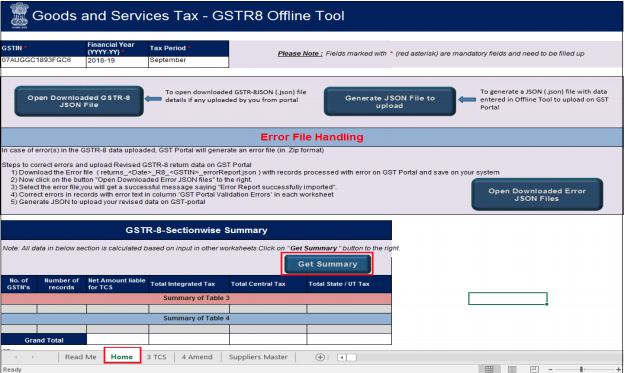 Click Get Summary