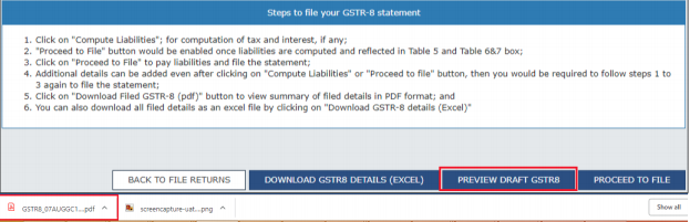 GSTR-8 form