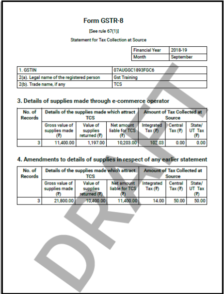 GSTR-8 form