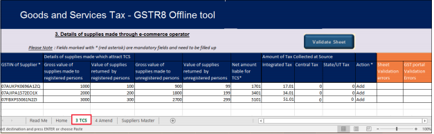 Autopopulated sheets