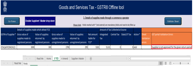 Navigate 3 TCS and 4 Amend sheets