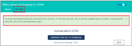 Message -download of JSON file