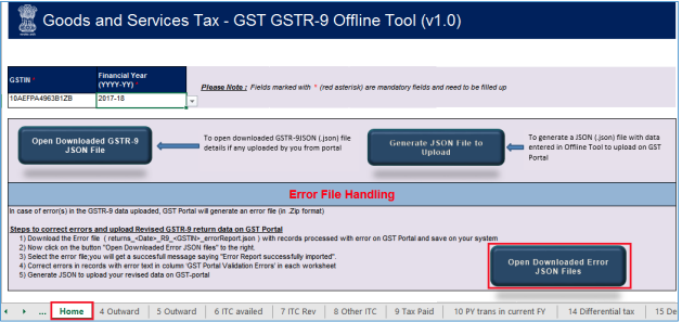 Click Open Downloaded Error JSON Files