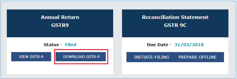 Click download GSTR-9