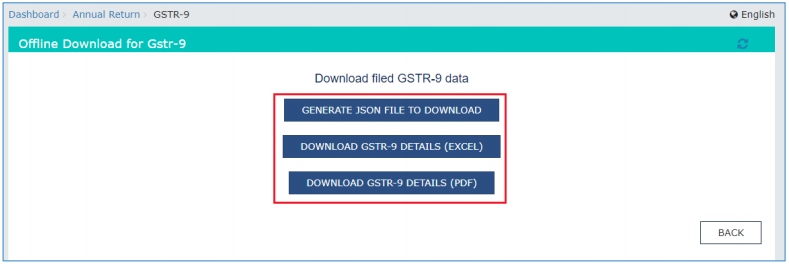 Offline download for GSTR-9