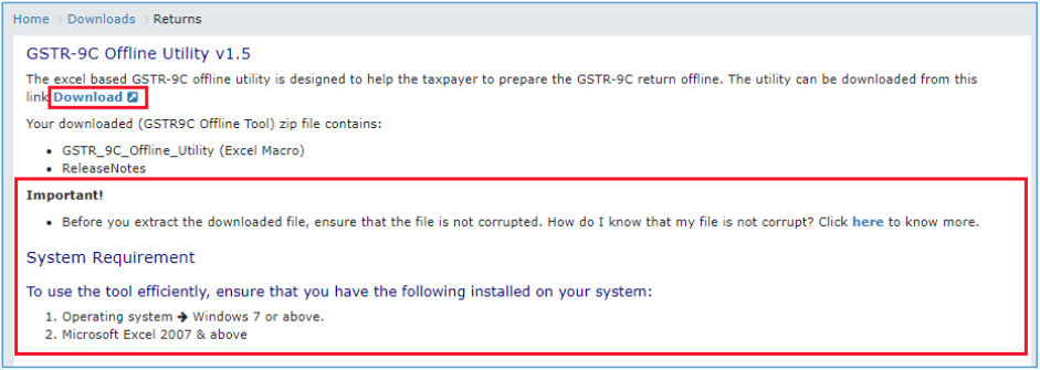 GSTR-9C offline utility