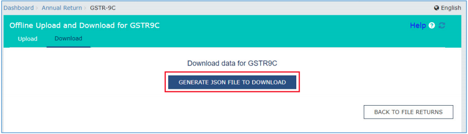 Click generate JSON file to upload