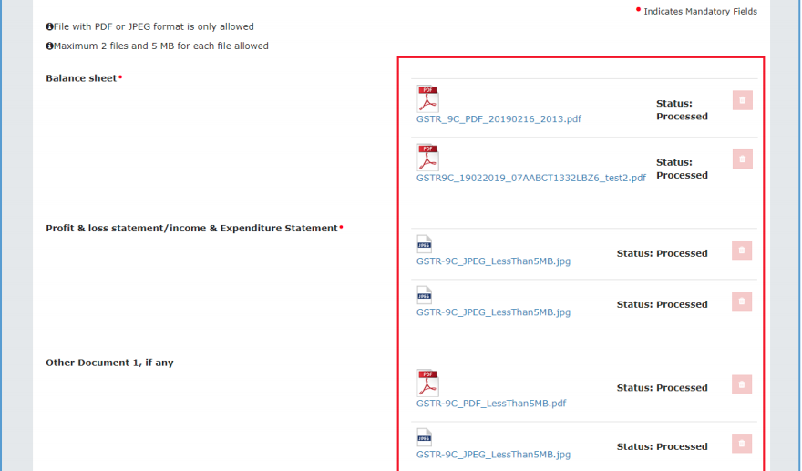 Click Back to GSTR-9C dashboard