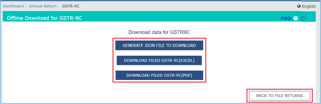 Offline Download for GSTR-9C