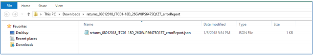 Click Open Downloaded ITC-01 JSON/Error File