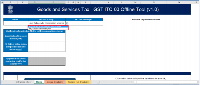 Select Section of filing