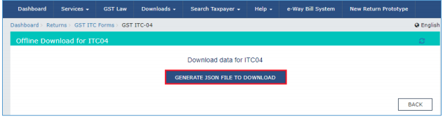 Click Generate JSON to Download